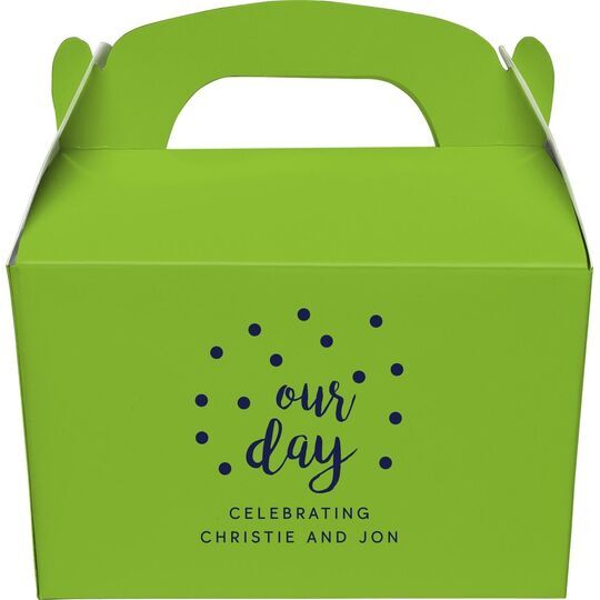 Confetti Dots Our Day Gable Favor Boxes